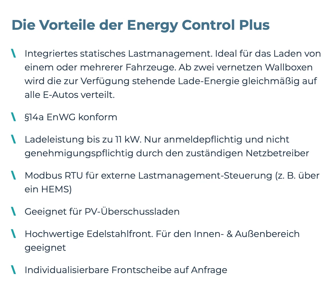 Heidelberg Amperfied Wallbox Energy Control PLUS 11 kW - 7.5m Ladekabel