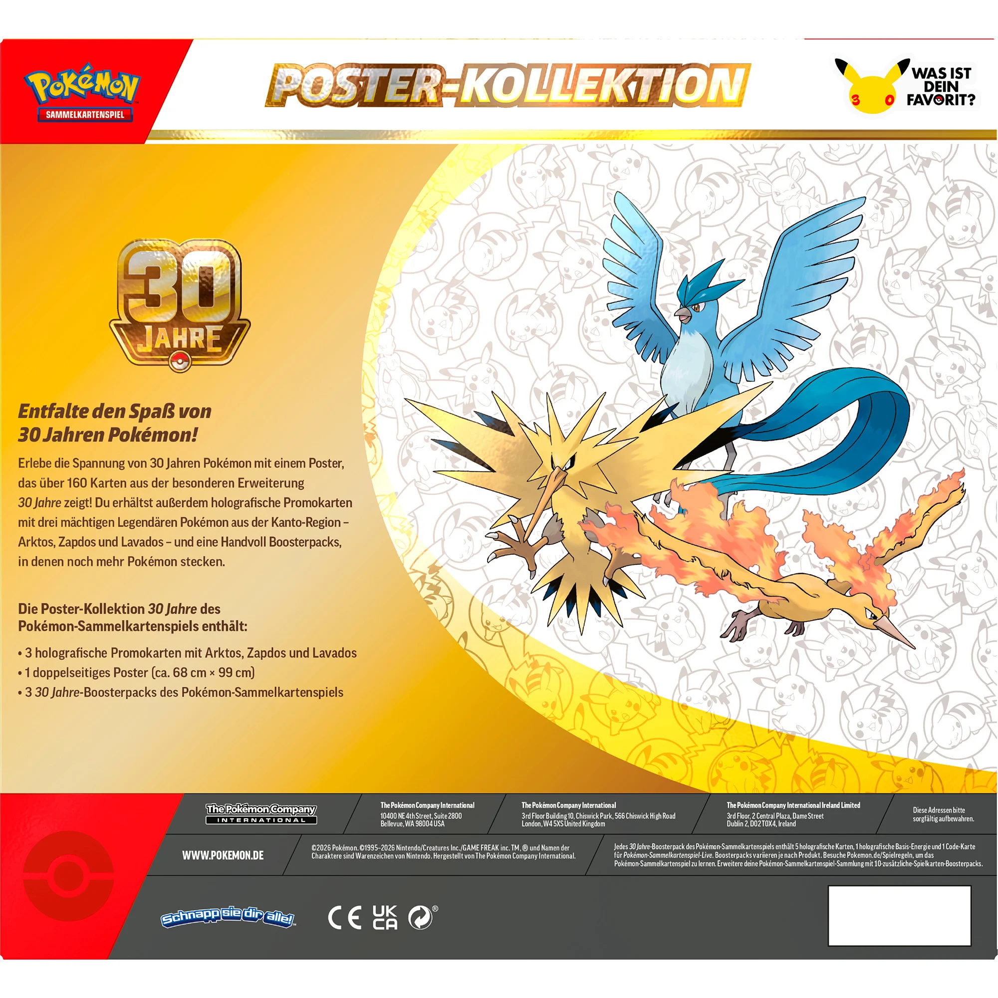 Pokémon-TCG: 30 Jahre - Poster-Kollektion, Sammelkarten