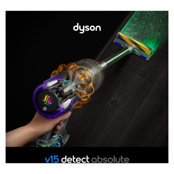 Dyson V15 Detect Aboslut Nickel Satin Gelb 494719-01