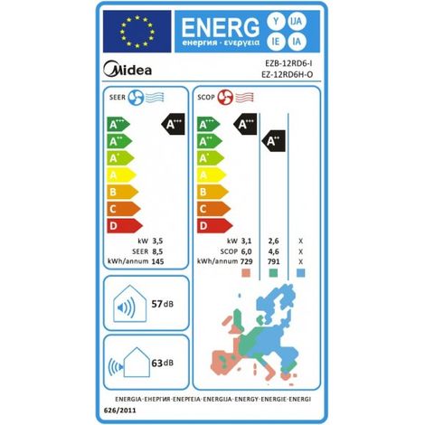 Midea Solstice Inneneinheit wandhängend 3,5kW R32 schwarz (EZB-12RD6-I)