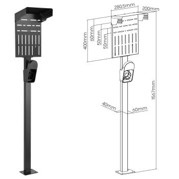 INLINE - Universal Wallbox-Standfuß mit EV-Ladekabel Halterung - schwarz