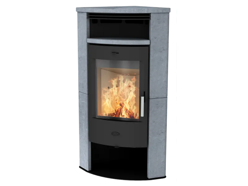 Fireplace Malta Kaminofen Speckstein Schwarz 6 kW