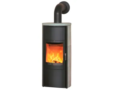 Hark Kaminofen Keno ECOplus Schwarz Naturstein Grau 7kW Automatik