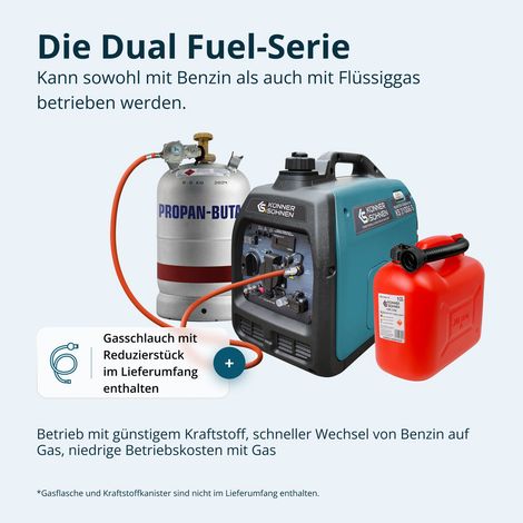 Könner & Söhnen KS 3100iG S, 3,1 kW, Benzin/LPG, schallgedämmt, Dual-Fuel Inverter Stromerzeuger
