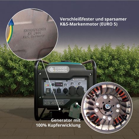 Könner & Söhnen KS 4500i, 4,5 kW Benzin Inverter Stromerzeuger