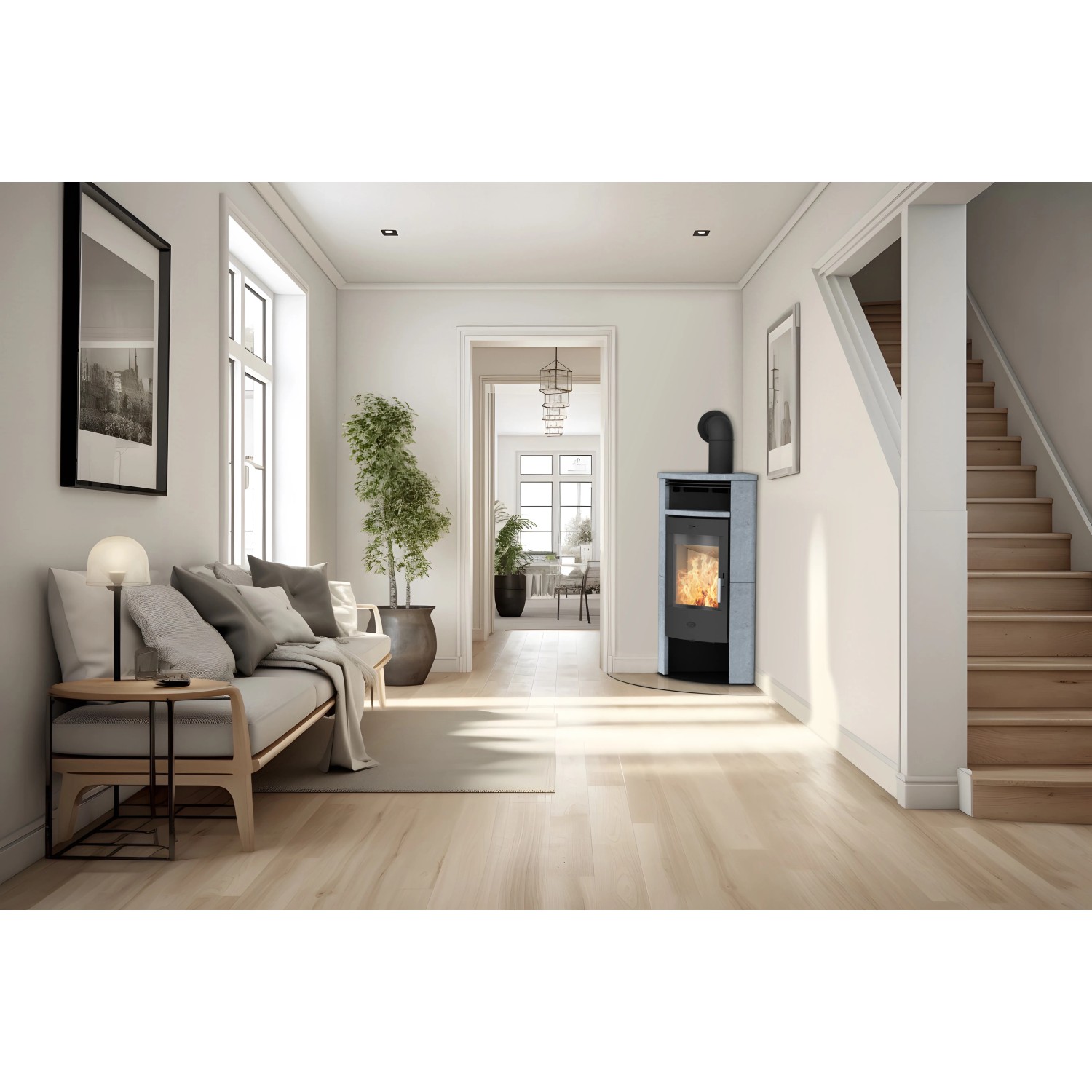 Fireplace Malta Kaminofen Speckstein Schwarz 6 kW
