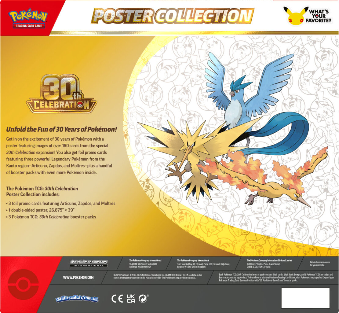 Pokémon-Sammelkartenspiel: 30-jähriges Jubiläum – Poster-Kollektion