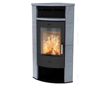 Fireplace Malta Kaminofen Speckstein Schwarz 6 kW
