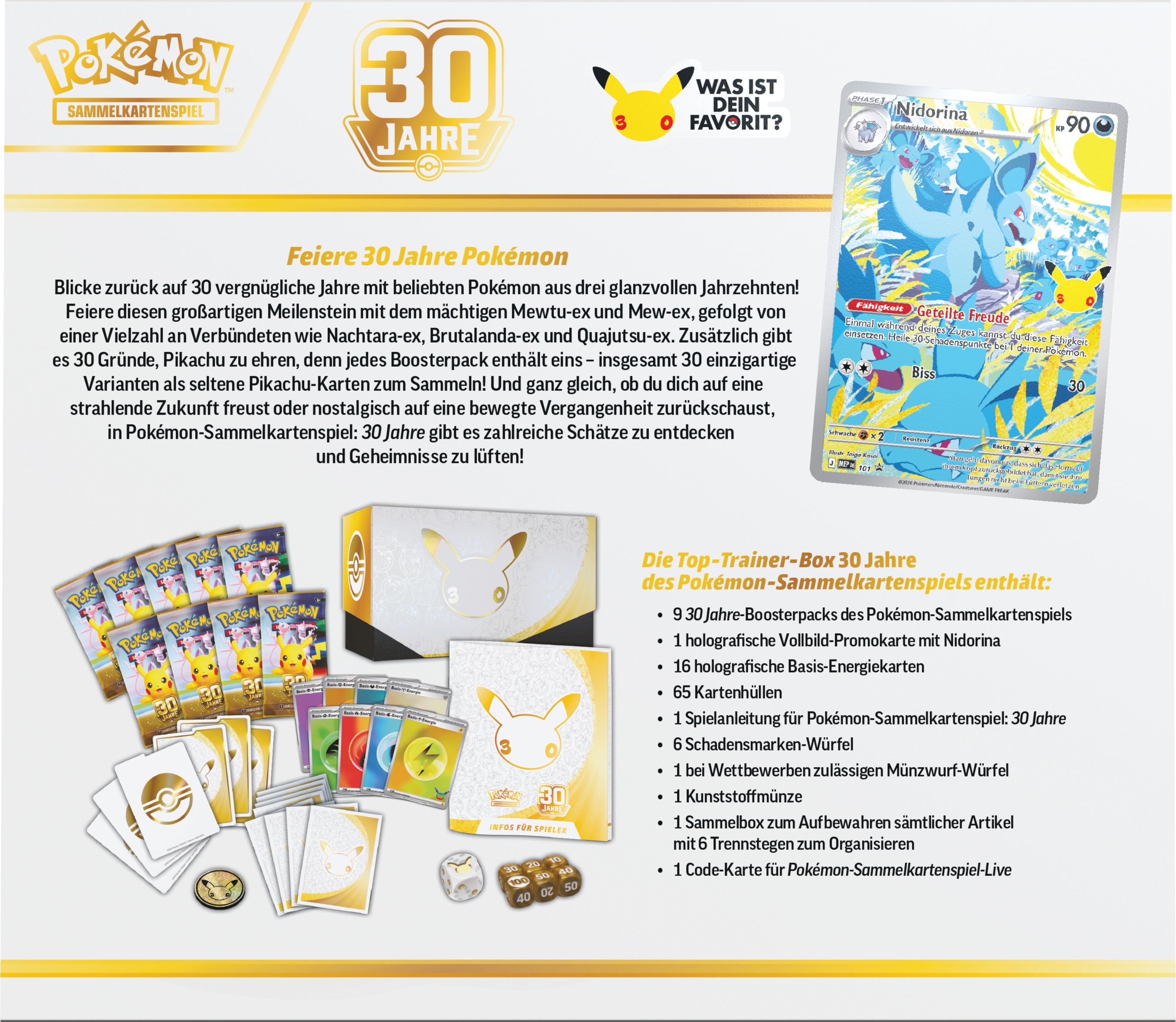 Pokémon-Sammelkartenspiel: Top-Trainer-Box 30 Jahre (Deutsch)
