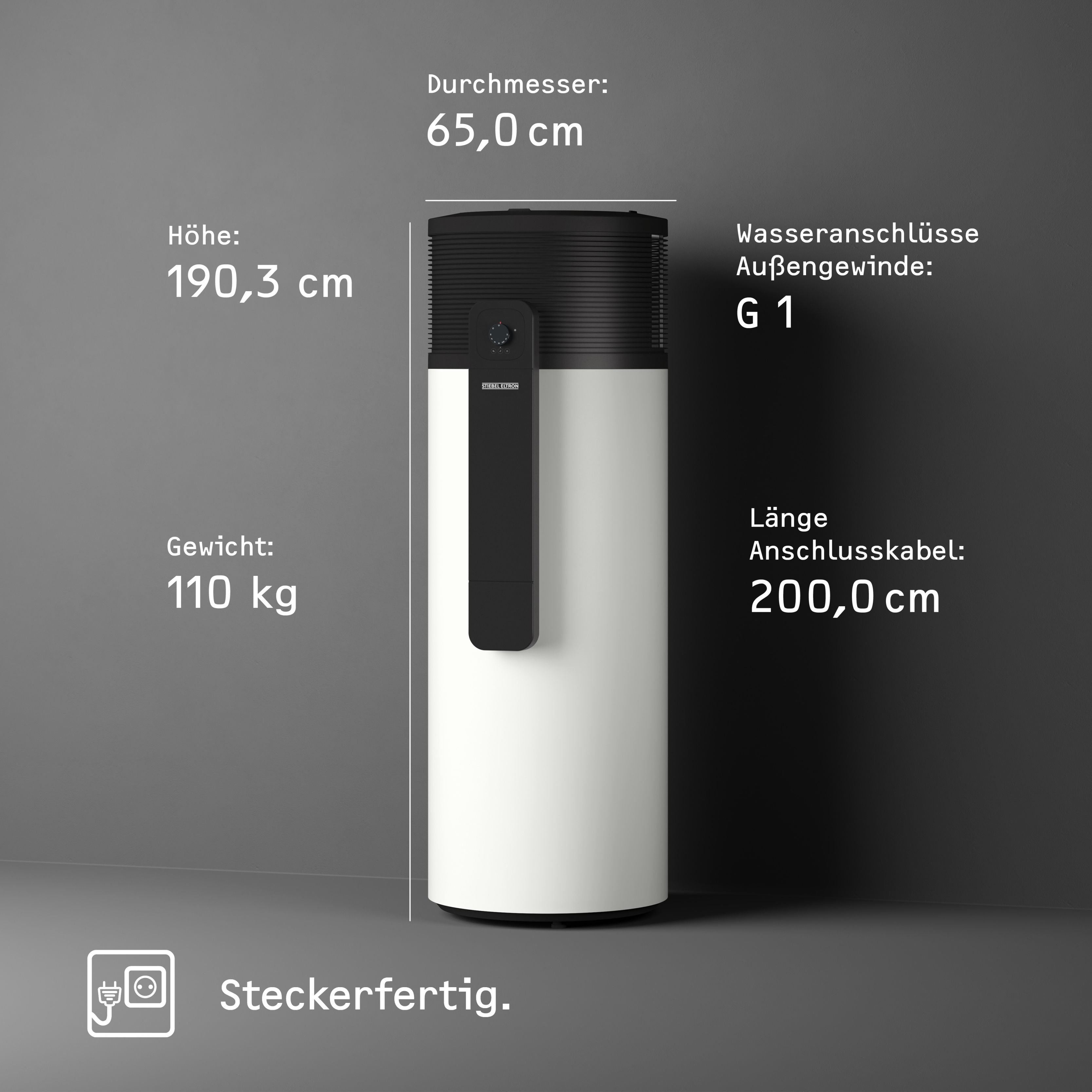 STIEBEL ELTRON Warmwasser-Wärmepumpe WWK-I 300 Plus, Nenninhalt 300L 209066