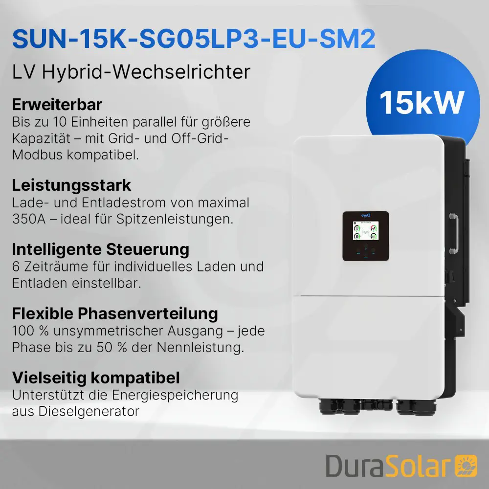 Deye SUN-15K-SG05LP3-EU-SM2 |dreiphasig | Hybrid Wechselrichter | LV