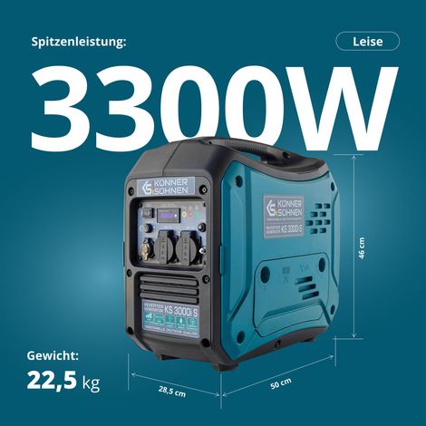 Könner & Söhnen KS 3000i S, 3.0 kW, Benzin, Leise, Inverter Stromerzeuger