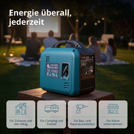 Könner & Söhnen KS 1900iG S, 2.0 kW, LeiseDual-Fuel Inverter Stromerzeuger (Benzin/LPG)