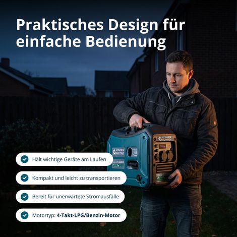 Könner & Söhnen KS 3000iG S Inverter-Generator Dual-Fuel (LPG/Benzin) 3,3kW (KS 3000iG S)