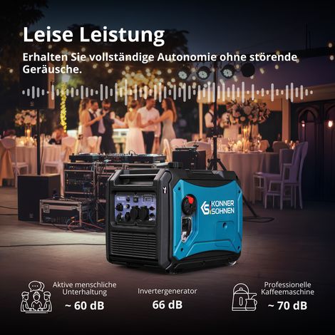 Könner & Söhnen KS 4000iE S, 4,0 kW, Elektrostart, schallgedämmt, Benzin Inverter Stromerzeuger