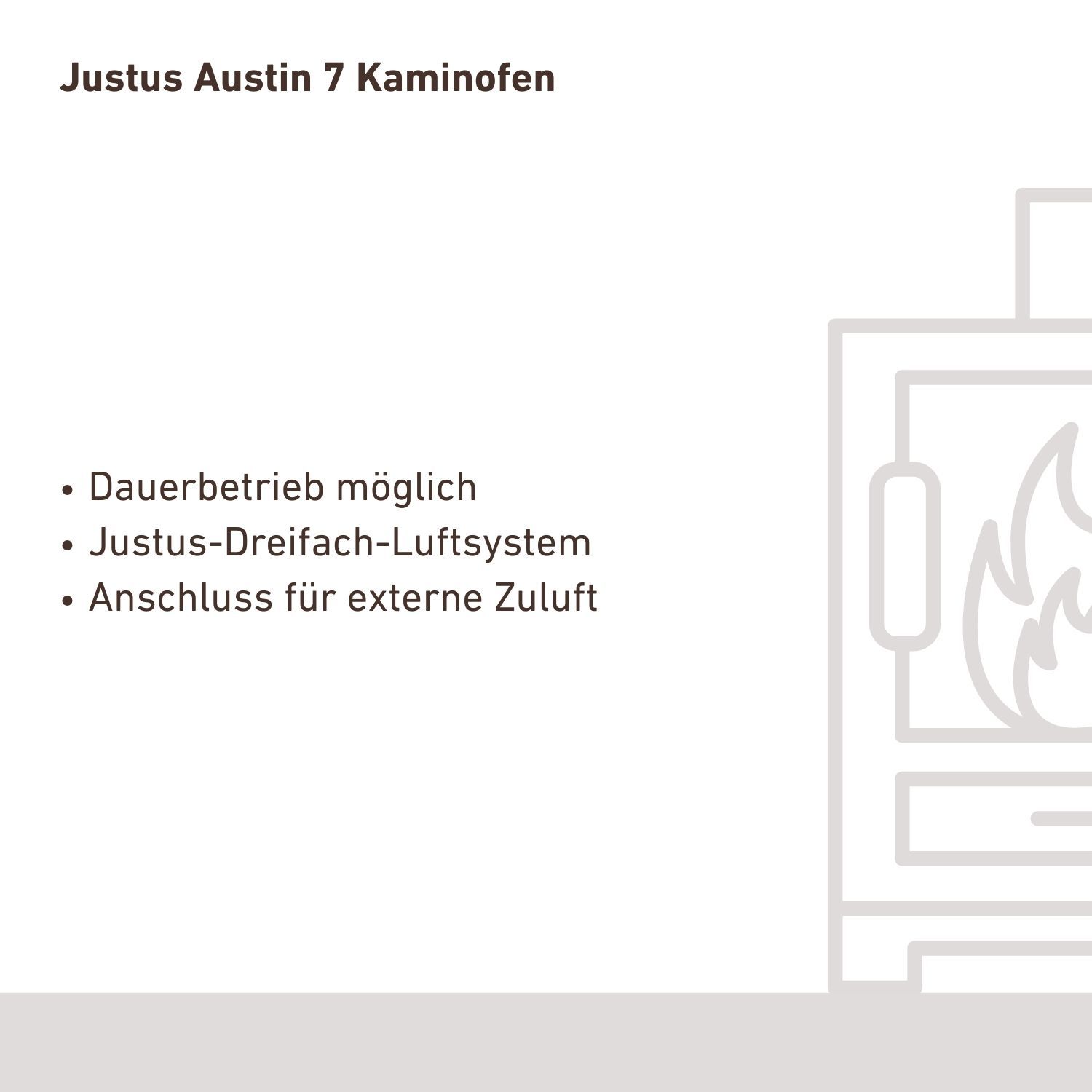 Justus Austin 7 Kaminofen Stahl Schwarz