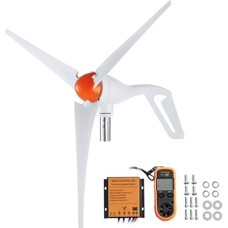VEVOR 500 W Windkraftanlage, 12 V Windgenerator, 3-Blatt-Windkraftgenerator mit Anemometer