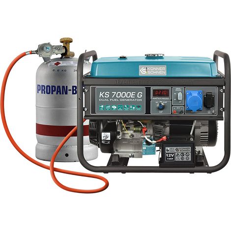 Könner & Söhnen KS 7000E G, 5,5 kW, Benzin/LPG, Elektrostart, AVR, Dual-Fuel Stromerzeuger