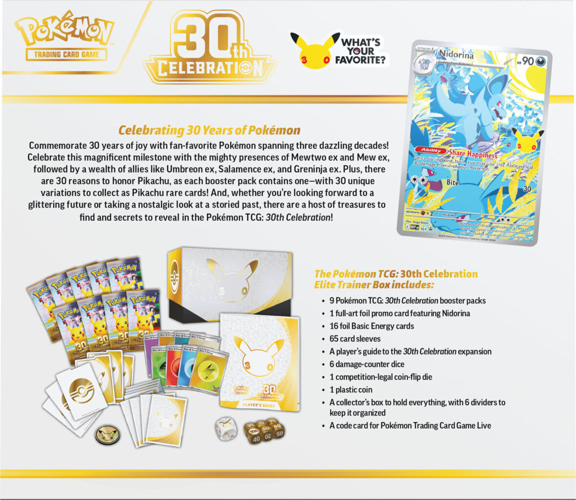 Pokémon-Sammelkartenspiel: Elite-Trainerbox zum 30. Jubiläum ENGLISCH