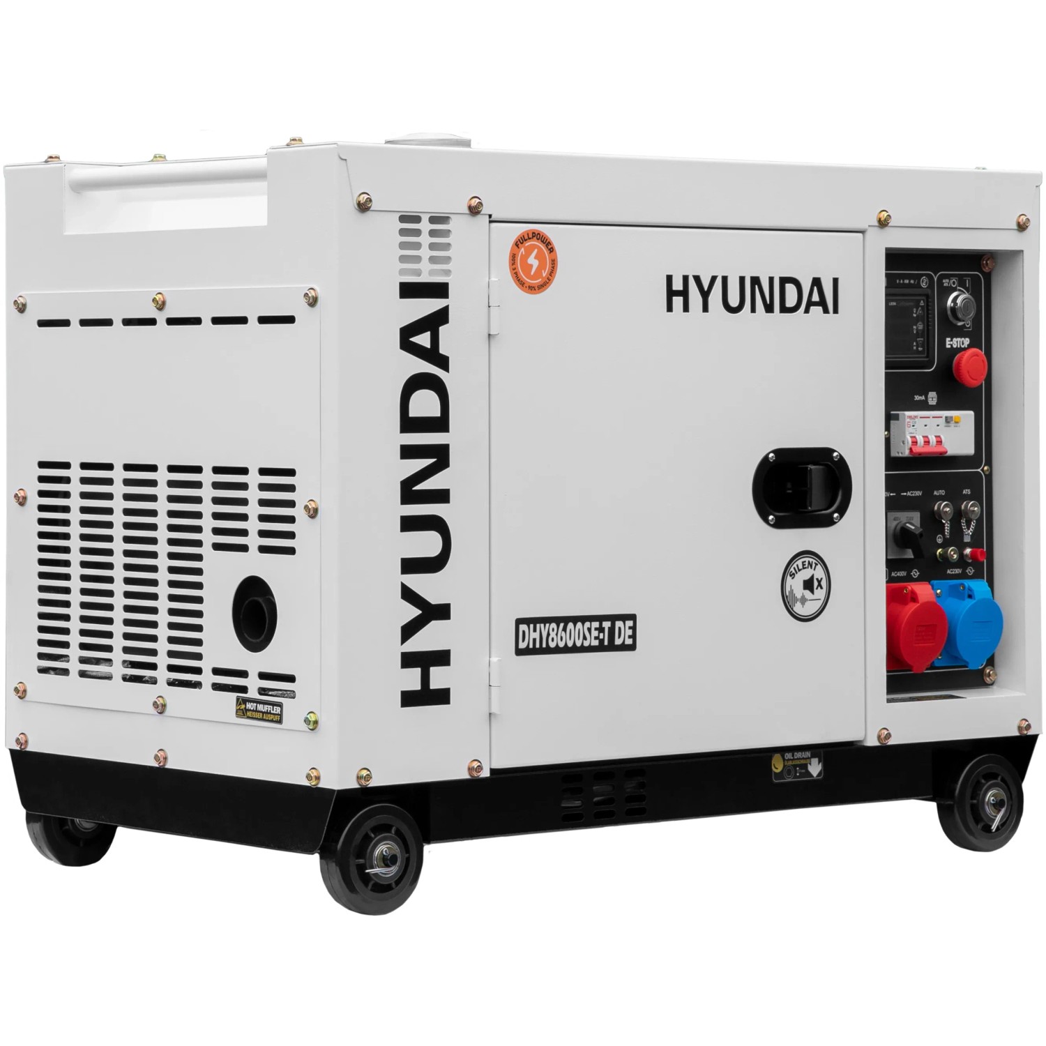 Hyundai Silent Diesel-Generator DHY8600SE-T DE mit 12 PS Motor und 6.0 kW