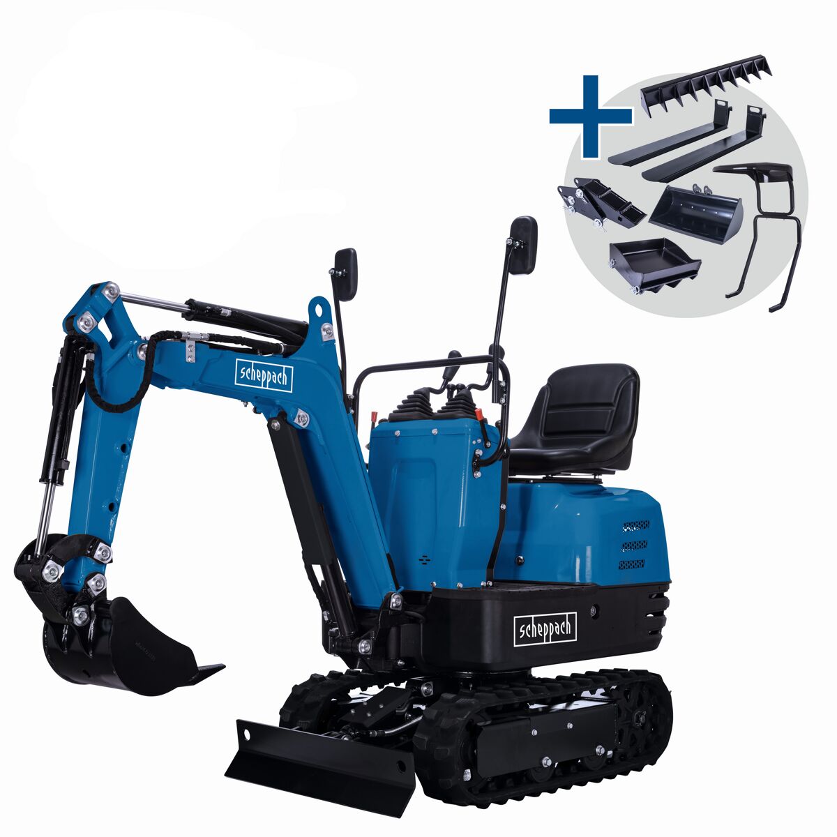 Scheppach Mini-Bagger 'EXC815' XXL-Set 8,5 PS
