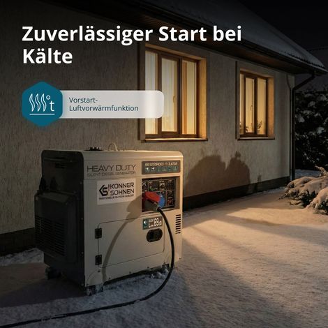 Könner & Söhnen KS 9200HDES 1/3 ATSR, 7,5 kW, 230V/400V, Elektrostart, ATS-Anschluss, schallgedämmt, Diesel-Stromerzeuger