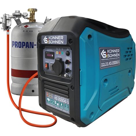 Könner & Söhnen KS 2000iG S, 2,0 kW, Benzin/LPG, schallgedämmt, Dual-Fuel Inverter Stromerzeuger