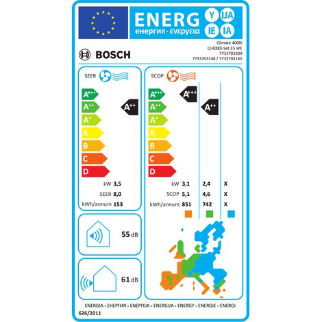 Bosch Climate 4000i Monosplit 3,5kW A++/A++ WiFi Ready R32 (CL4000i-Set 35 WE)