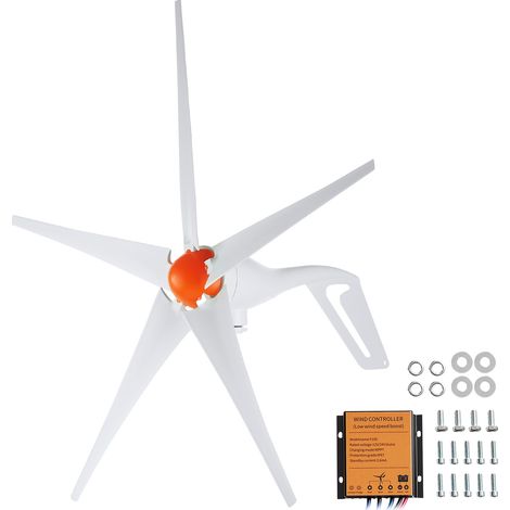 VEVOR 500 W Windkraftanlage 12 V Windgenerator 5-Blatt-Windkraftgenerator mit MPPT-Regler