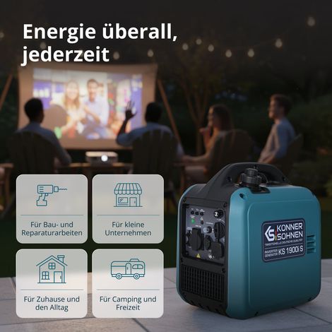 Könner & Söhnen KS 1900i S, 2.0 kW, Benzin, Leise, Inverter Stromerzeuger